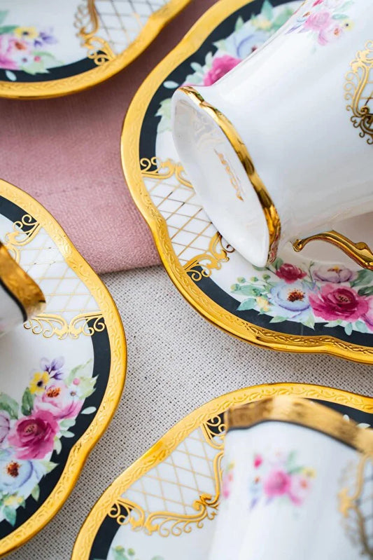 ACAR Tenebris 6 Person Coffee Cup and Saucer Set