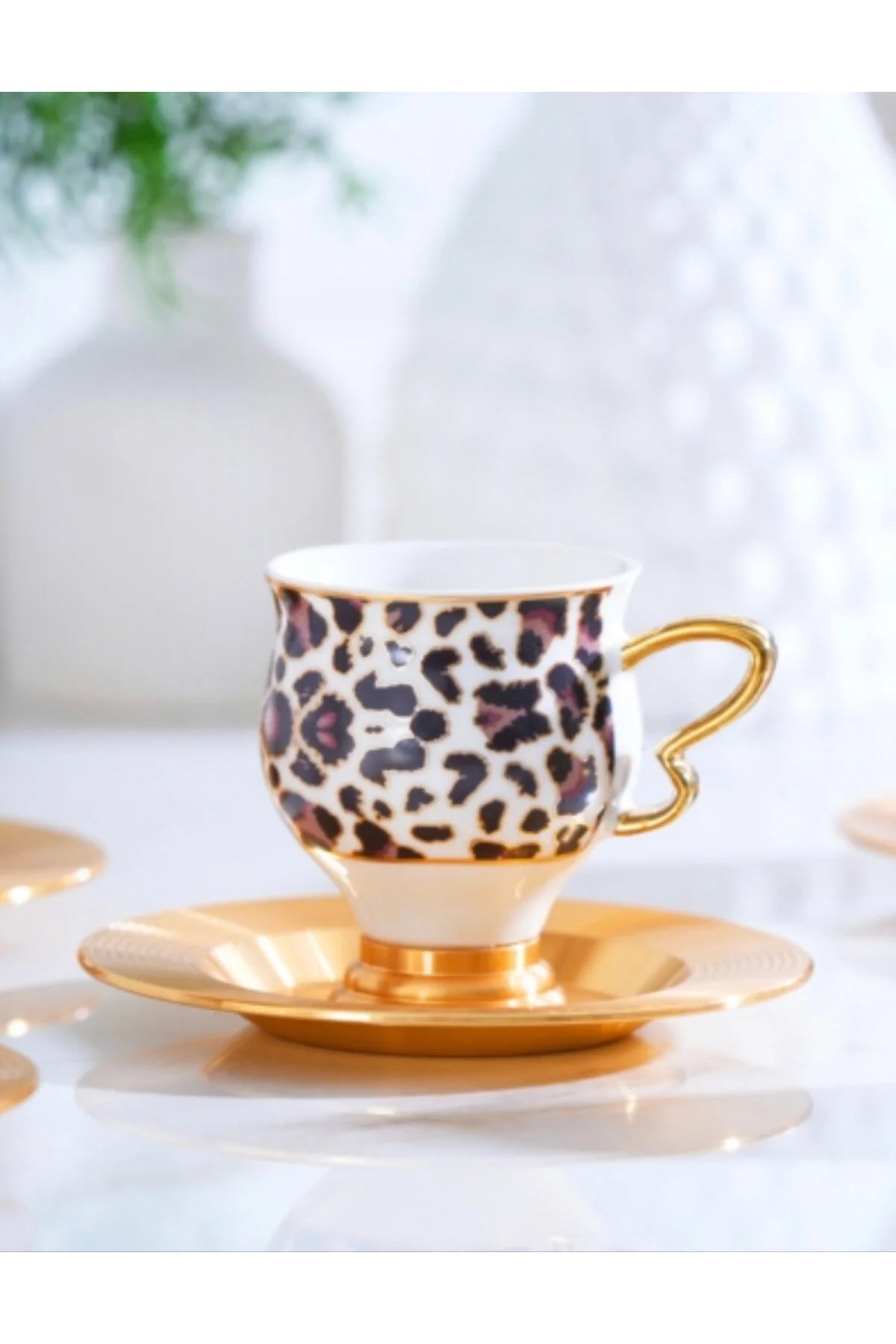 ACAR Ortigia 6 Person Turkish Coffee Cup and Saucer Set