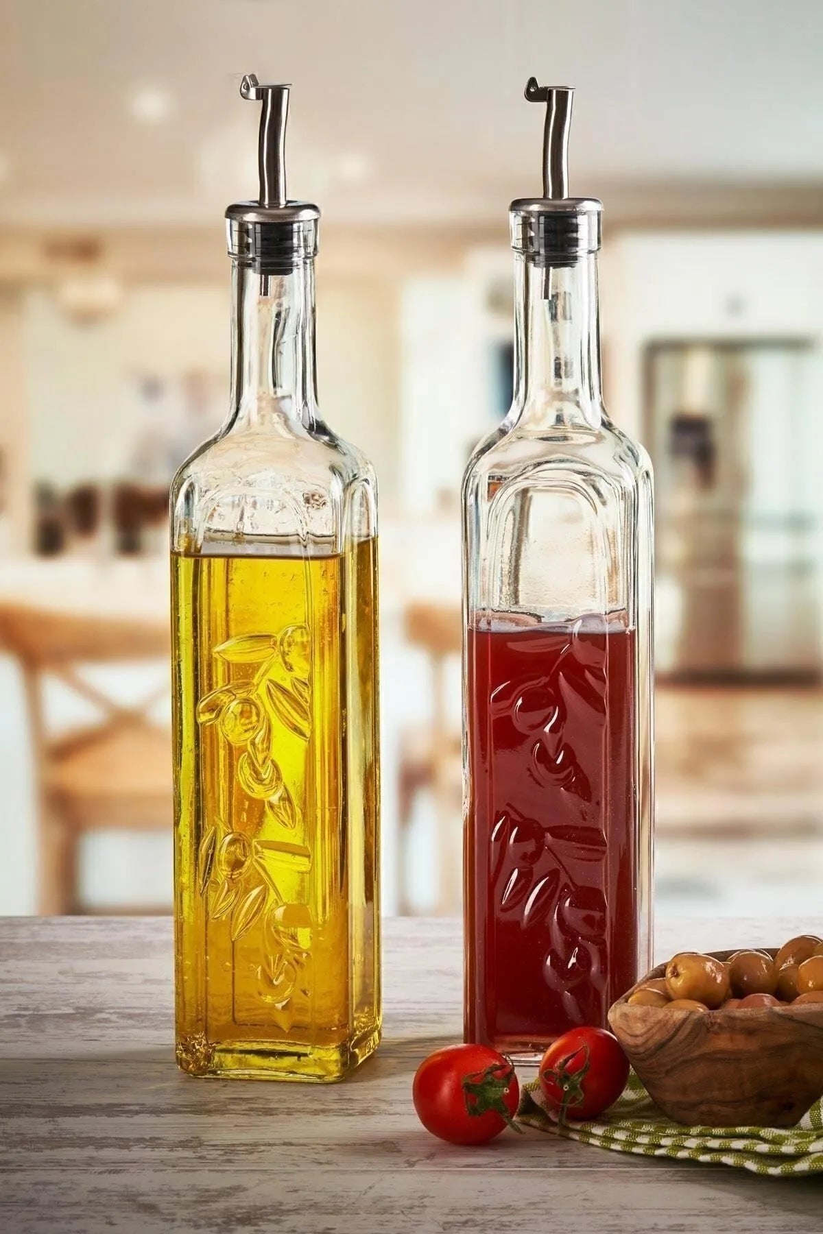 Pasabahce Homemade Oil & Vinegar Bottle with Metal Stopper 1000 cc
