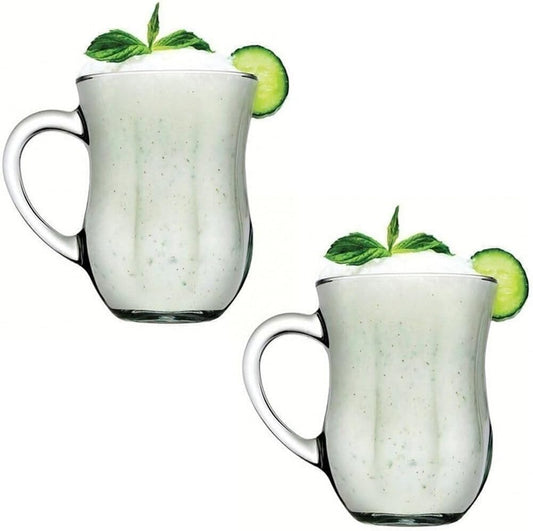 Pasabahce Gourmet Ayran Glass with Handle 350 cc 2 Piece Set