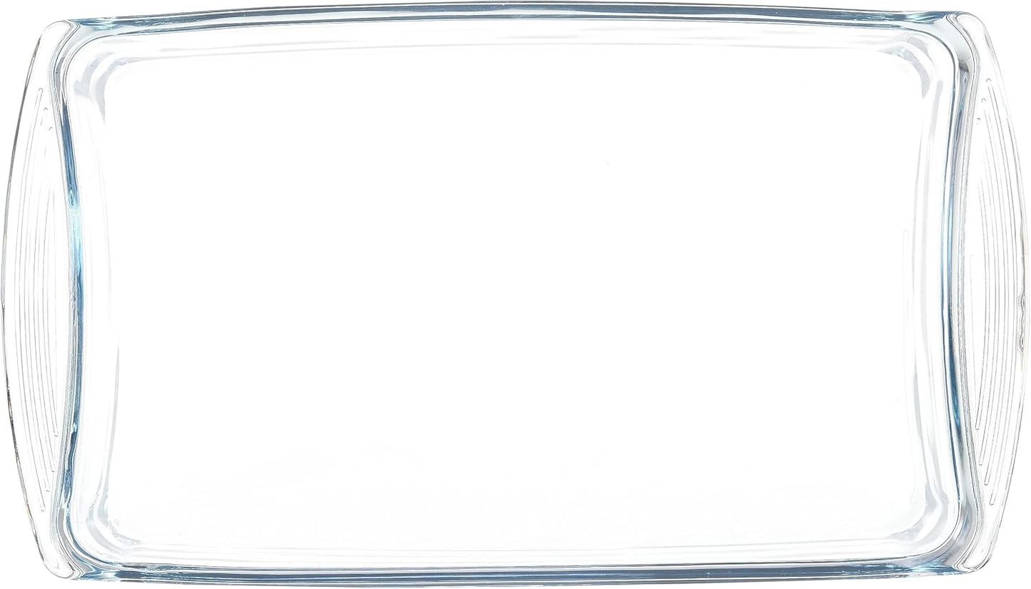 Pasabahce Rectangular Borcam Tray with Red Lid 1320 cc