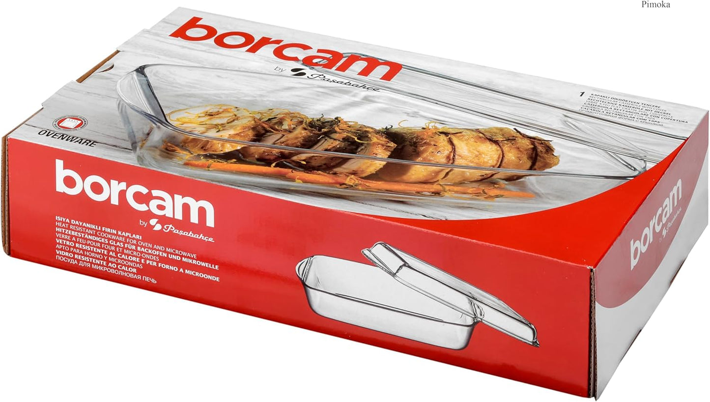 Pasabahce Rectangular Borcam with Glass Lid 2750 cc