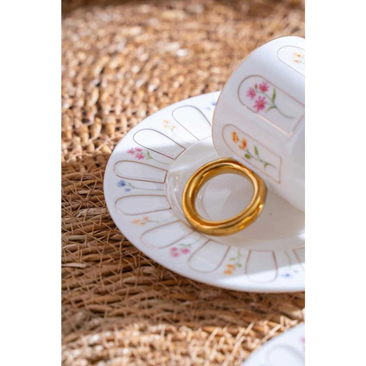 ACAR Aren 6-Person Porcelain Coffee Cup and Saucer Set (90 ml)