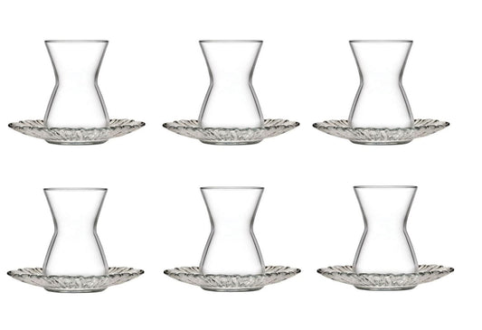 Pasabahce Selale Tea 12 Piece Set with Saucer 140 cc