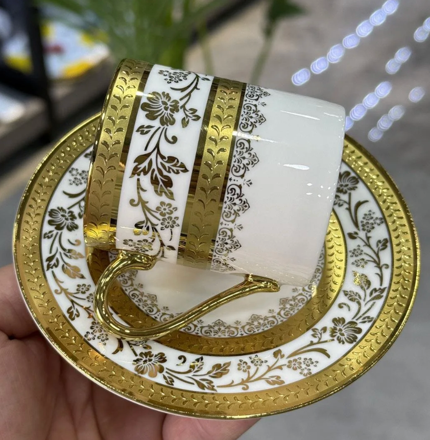 ACAR Olivette 6 Person Coffee Cup and Saucer Set