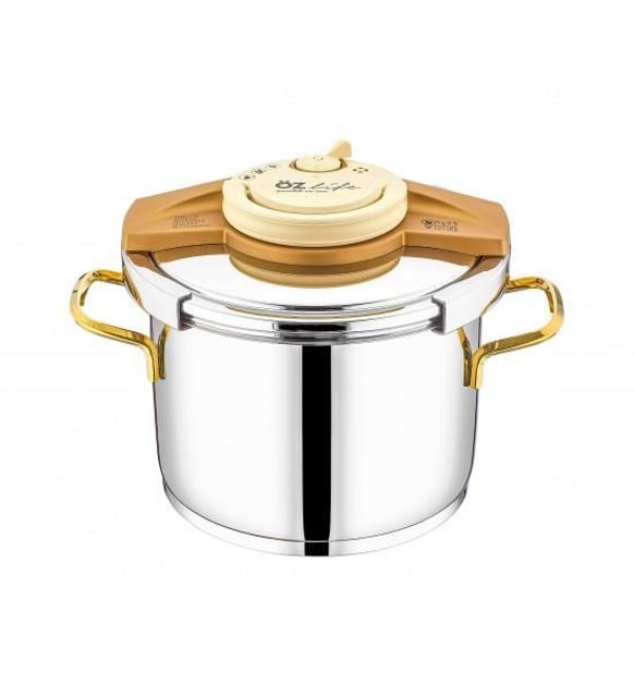 Ozlife GALA 8L Clipso Pressure Cooker – Gold Handle