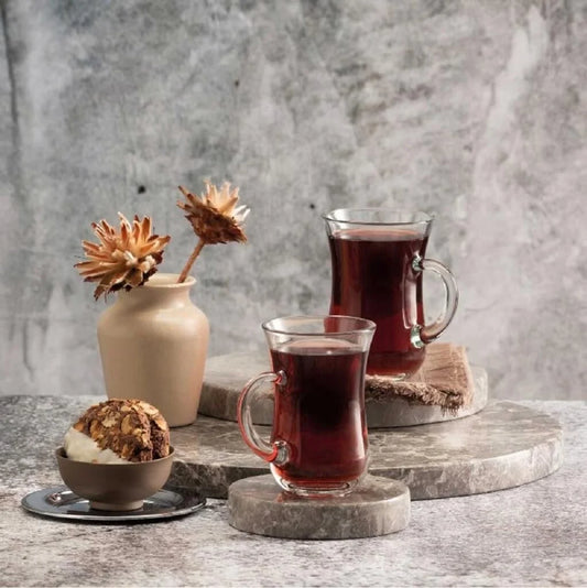 Pasabahce Keyif Tea Glass with Handle 145 cc 6-Piece Set