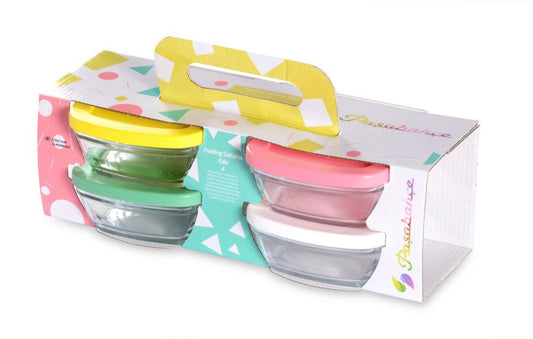 Pasabahce 4-Piece Glass Pudding Storage Containers