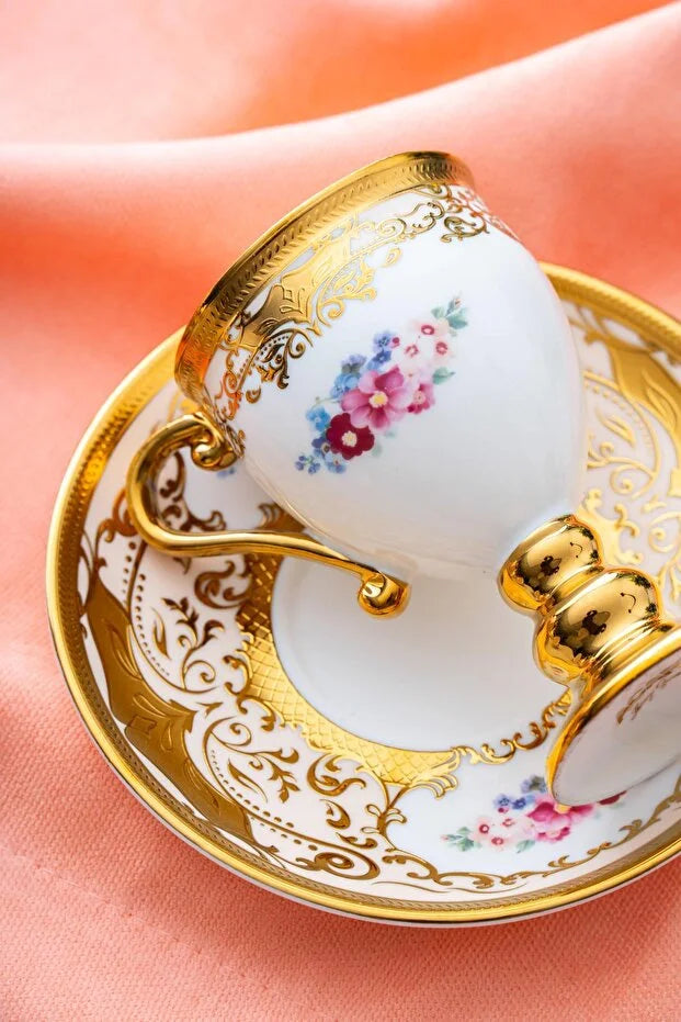 ACAR Julius 6-Person Porcelain Coffee Cup and Saucer Set (90 m