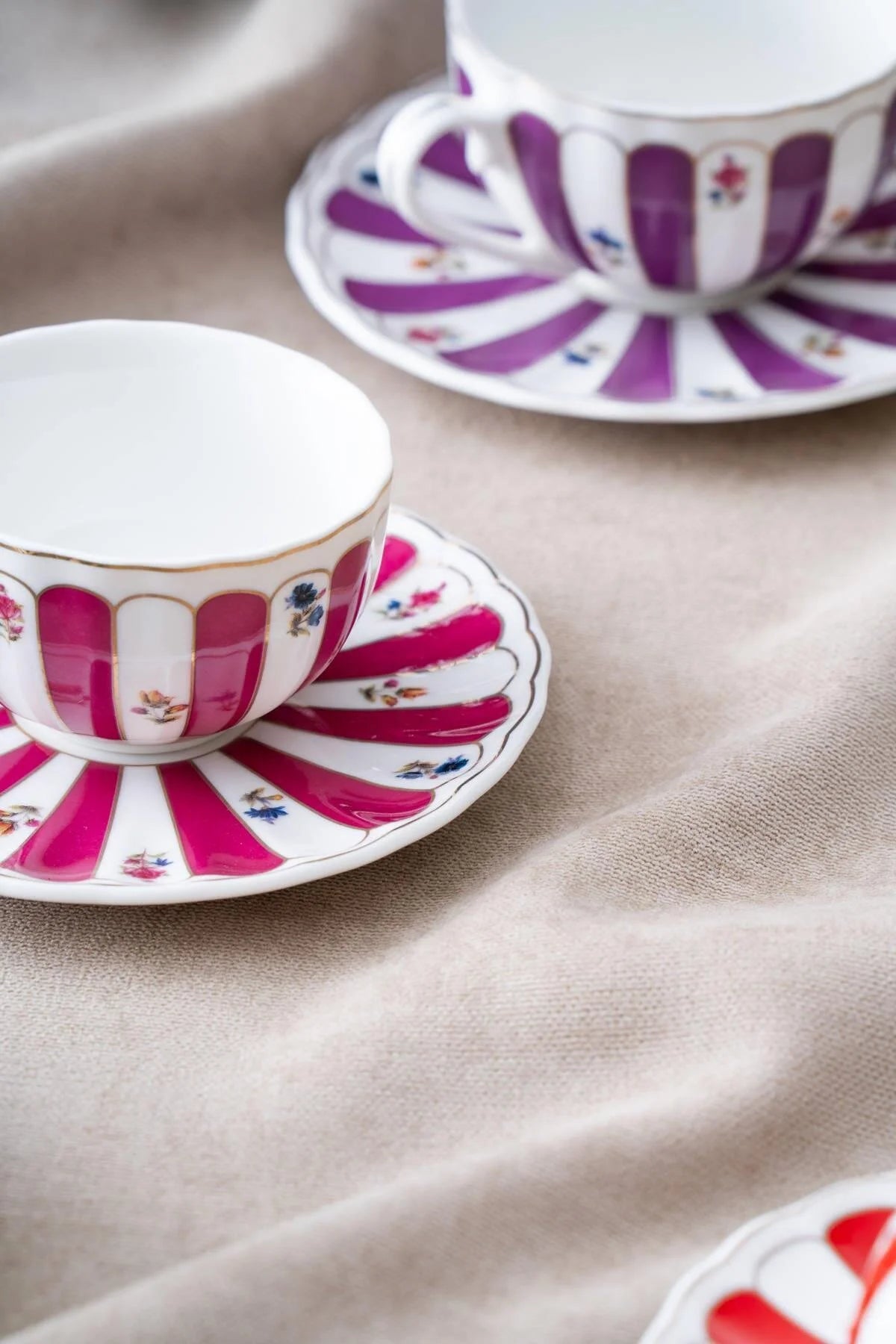 ACAR Marlowe 6 Person Tea Cup and Saucer Set