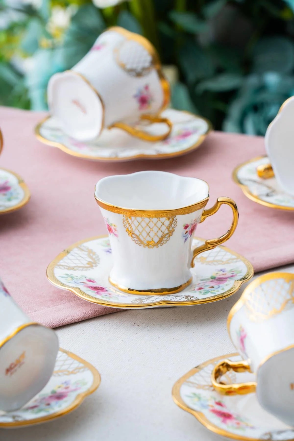 ACAR Tenebris 6 Person Coffee Cup and Saucer Set