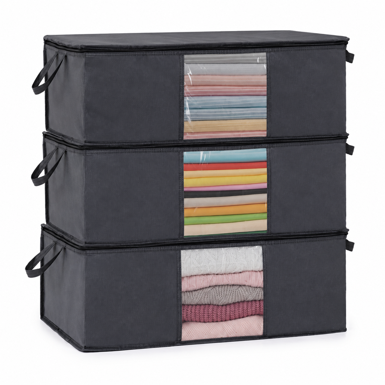 Helens 3-Piece Clear-Window Under-Bed Storage Set