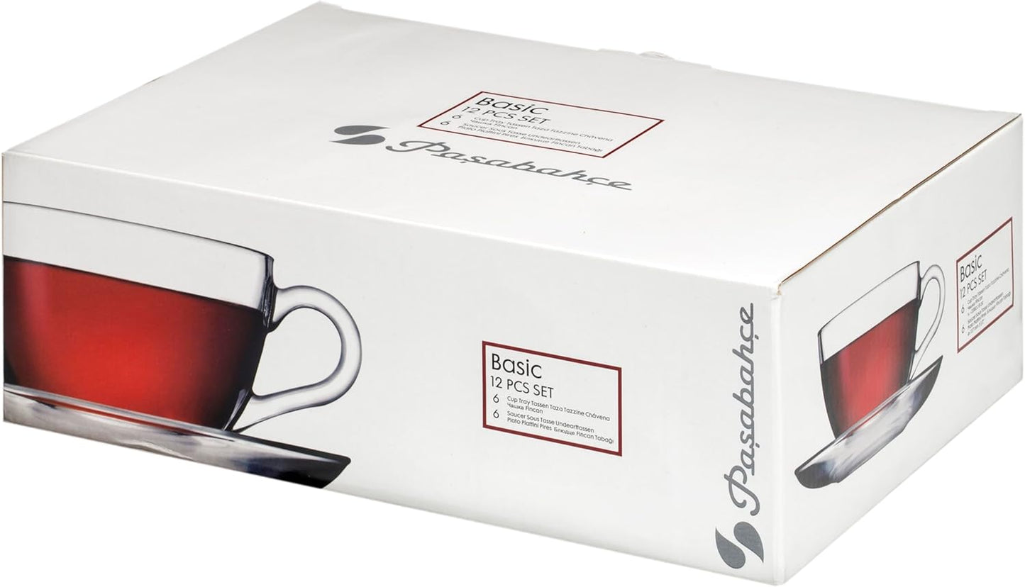 Pasabahce Basic Cup Set (6 Cups & 6 Saucers)