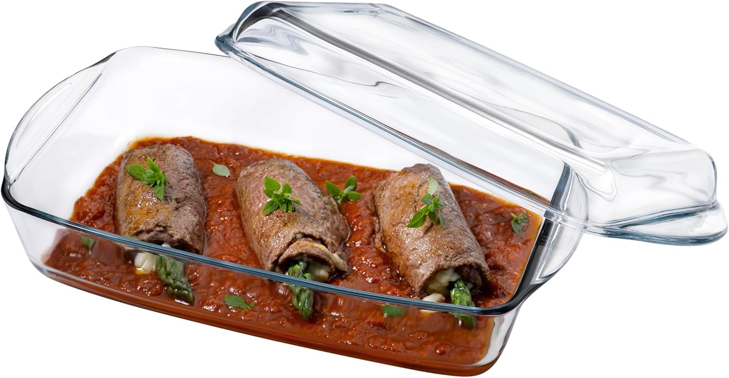 Pasabahce Rectangular Borcam with Glass Lid 2750 cc