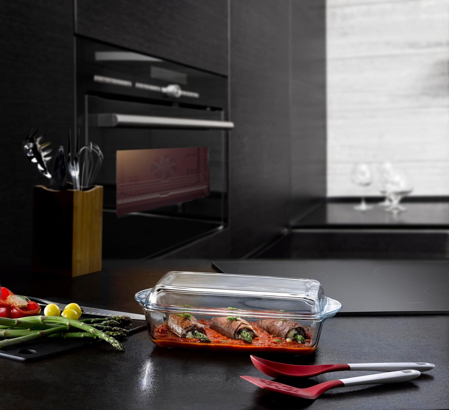 Pasabahce Rectangular Borcam with Glass Lid 2750 cc