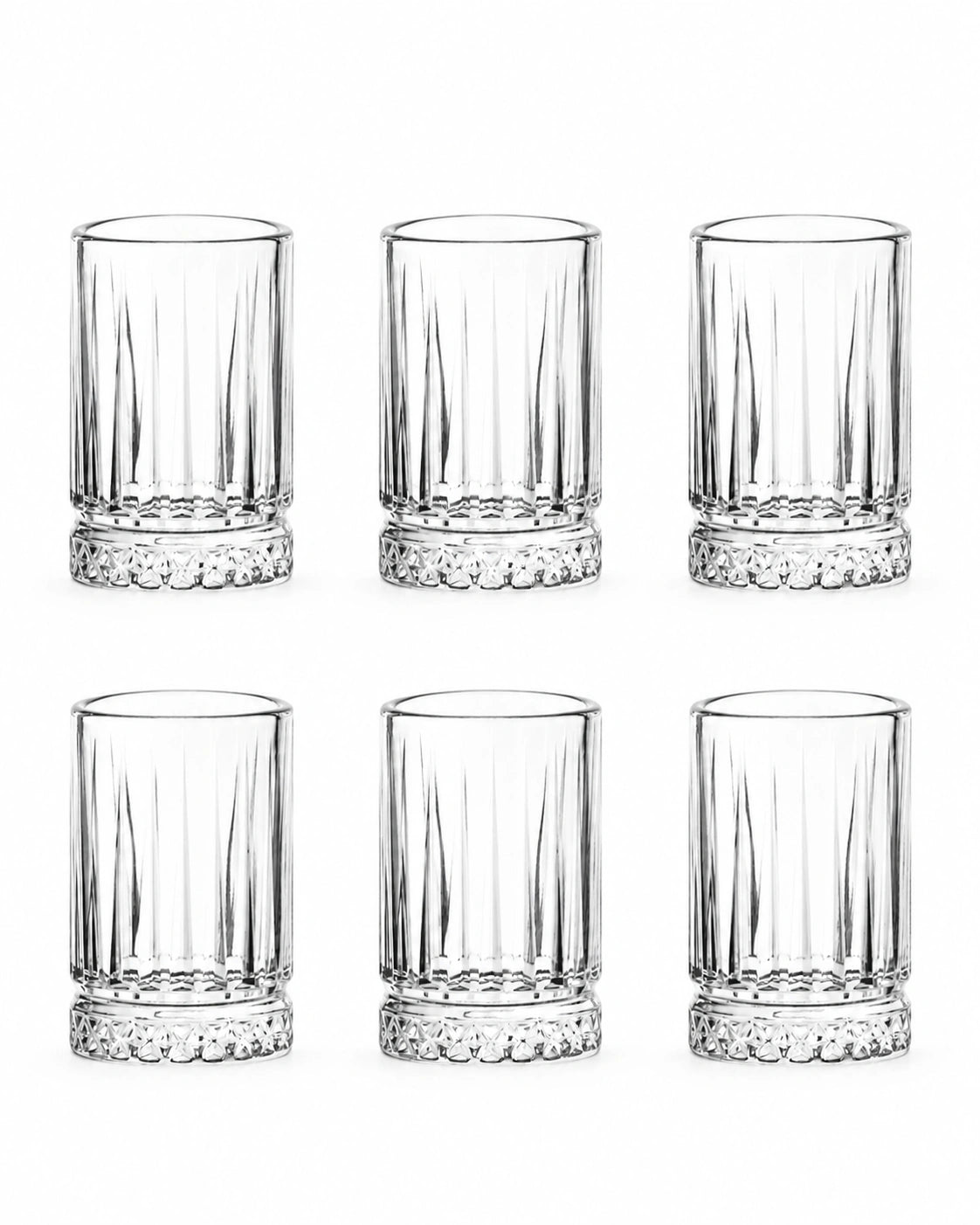 Paşabahçe Elysia Coffee Side Water Glass Set – 12 Piece Crystal-Cut 60 ml Glasses