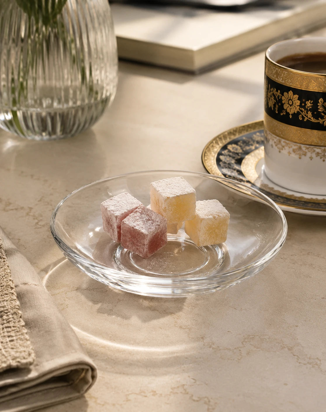 Paşabahçe Üsküdar Glass Tea Saucer 10.2 cm – Set of 6