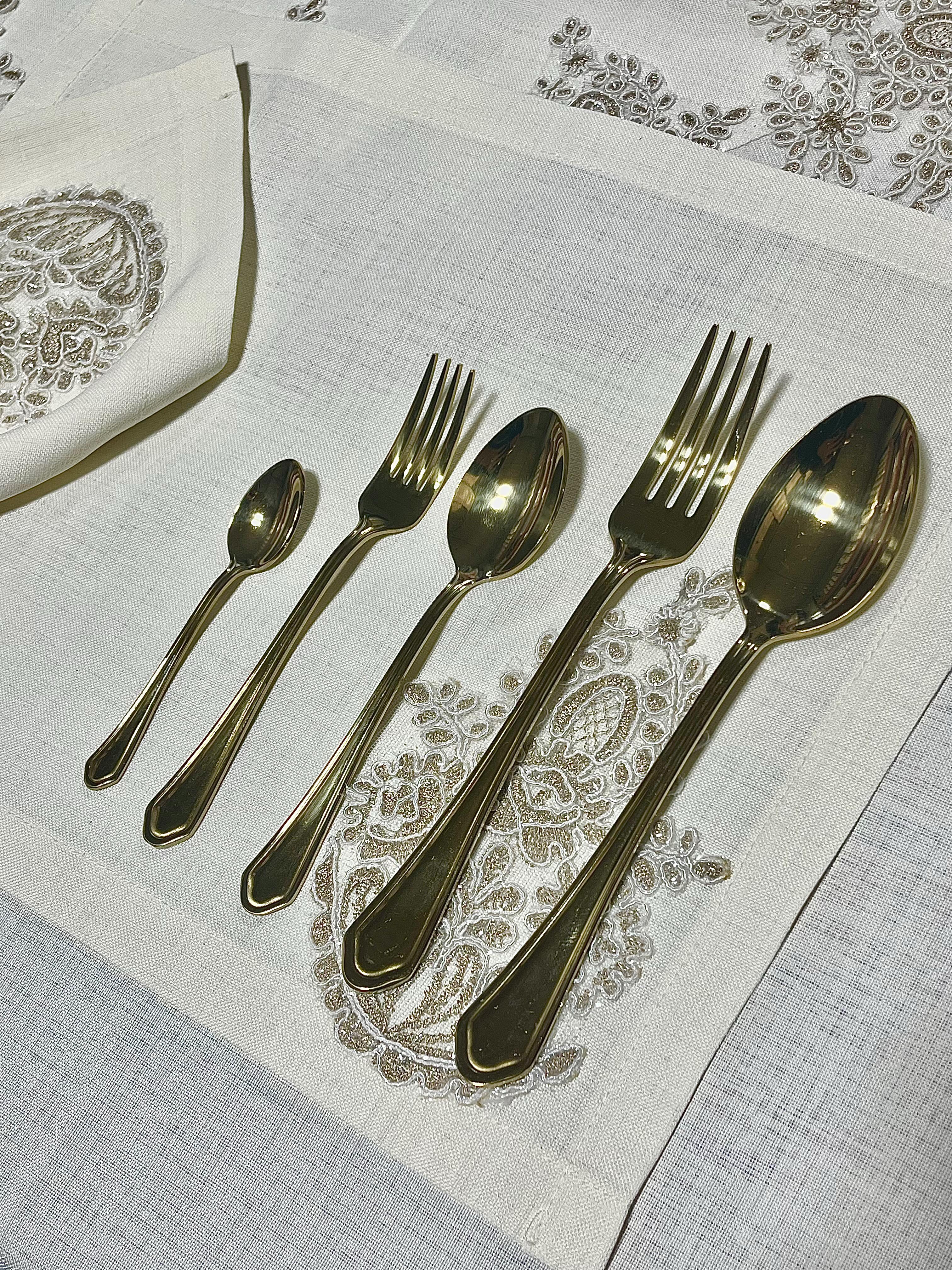 OZLIFE Nil 60-Piece Gold Titanium Cutlery Set