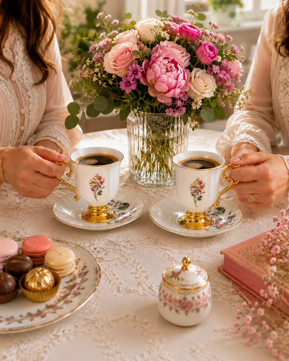 ACAR Lansy 6 Person Turkish Coffee Cup and Saucer Set