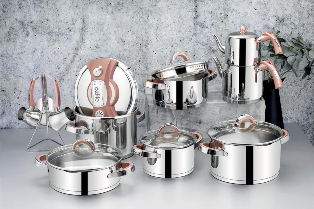 Ozlife DOLCE 18-Piece Bridal Cookware Set – Plain Rose Design