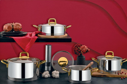 Ozlife Hüma 8 Piece Plain Gold Set