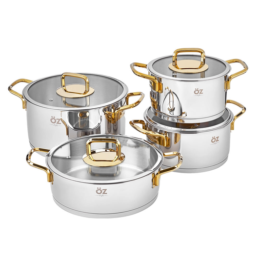 Ozlife Hüma 8 Piece Plain Gold Set