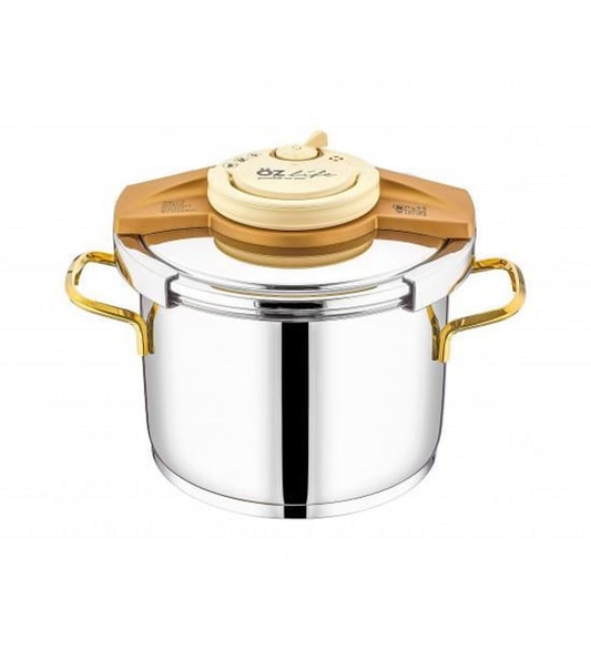 Ozlife GALA 8L Clipso Pressure Cooker – Gold Handle