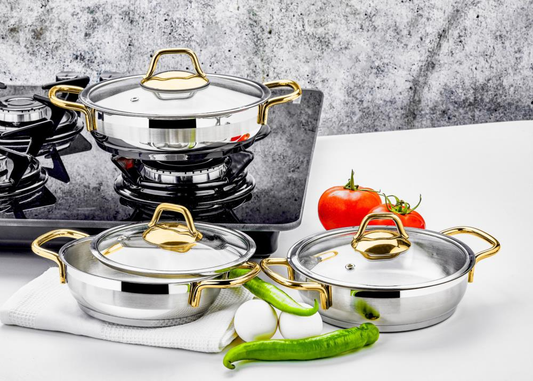 Ozlife ADA 3-Piece Omelette Pan Set – Plain Gold