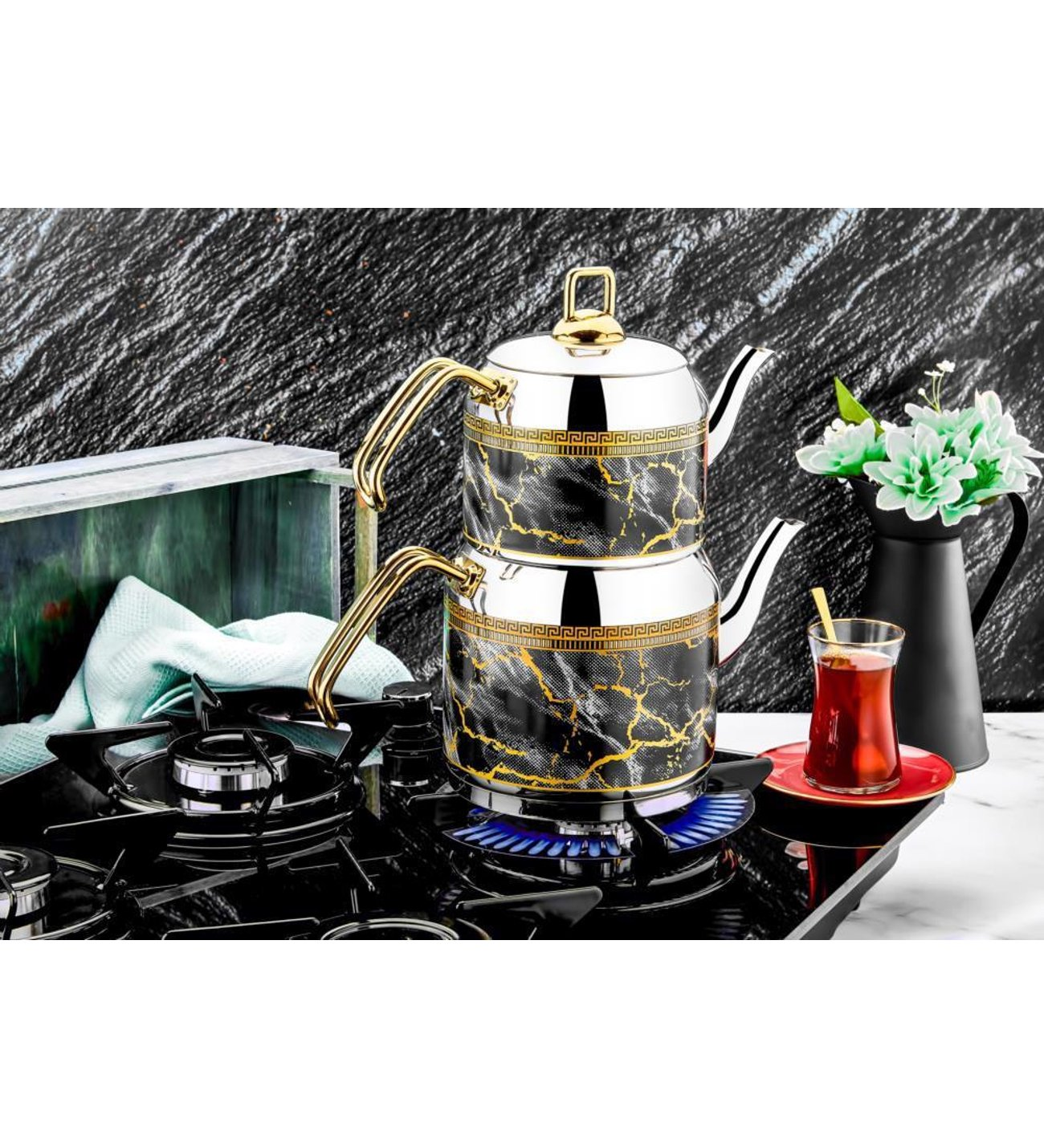 Ozlife ISIL Teapot Set - Yellow Decorated