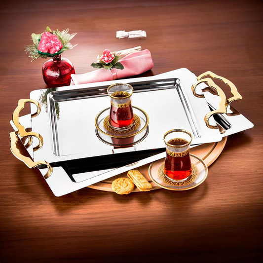 Ozlife LISA 2-Piece Tray Set – Plain Gold