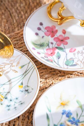 ACAR Lansy 6 Person Turkish Coffee Cup and Saucer Set