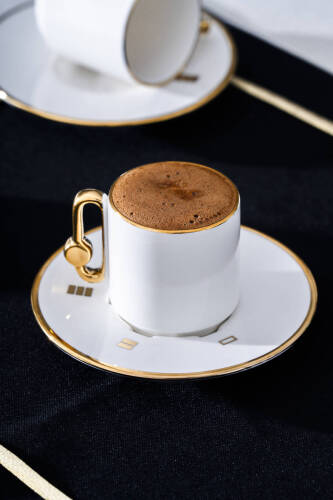 ACAR Metta 6-Person Porcelain Coffee Cup and Saucer Set