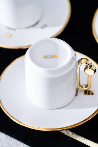 ACAR Metta 6-Person Porcelain Coffee Cup and Saucer Set
