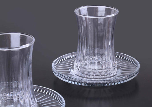 Pasabahce Elysia Tea Set with Saucer 12 Piece Set 170 cc