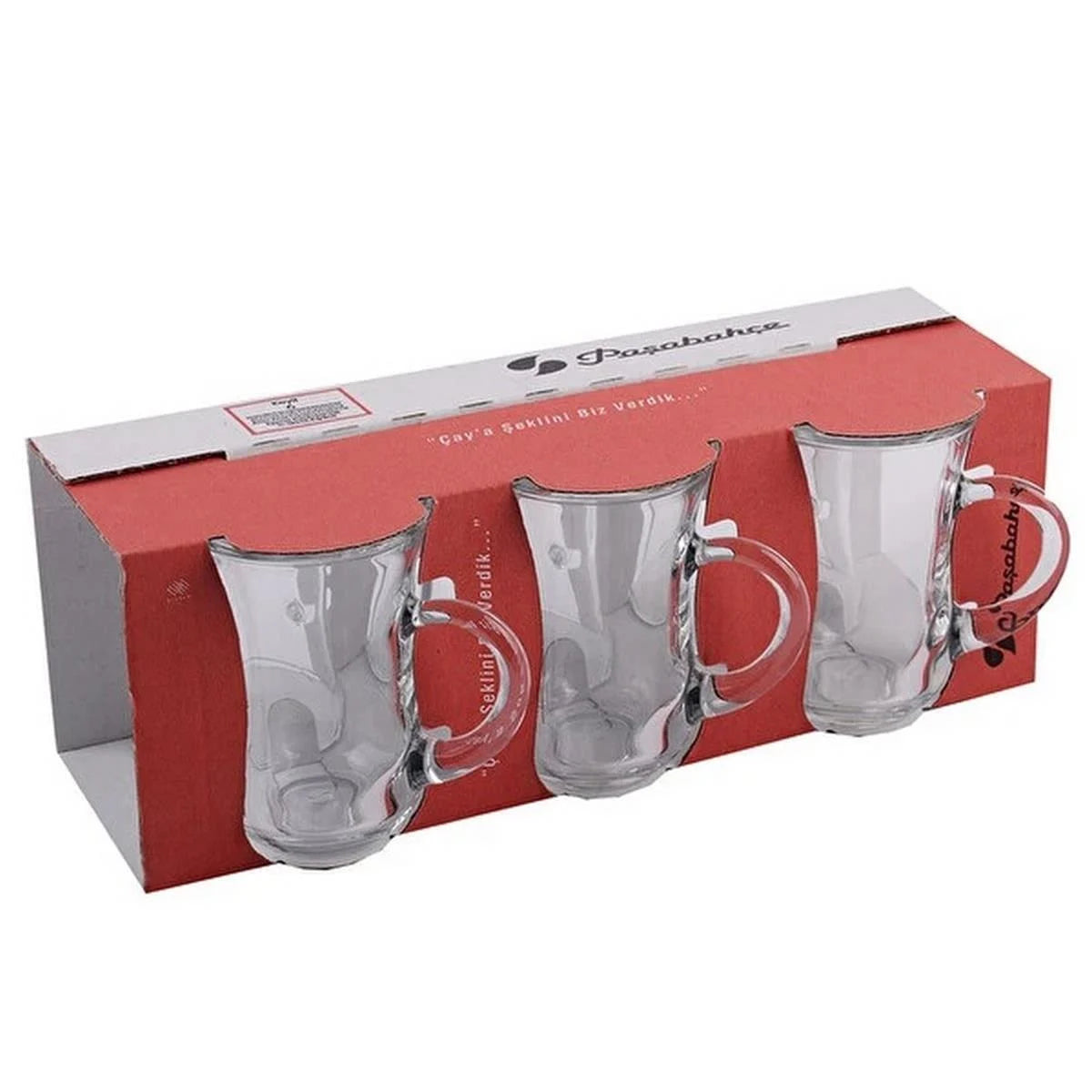 Pasabahce Keyif Tea Glass with Handle 145 cc 6-Piece Set