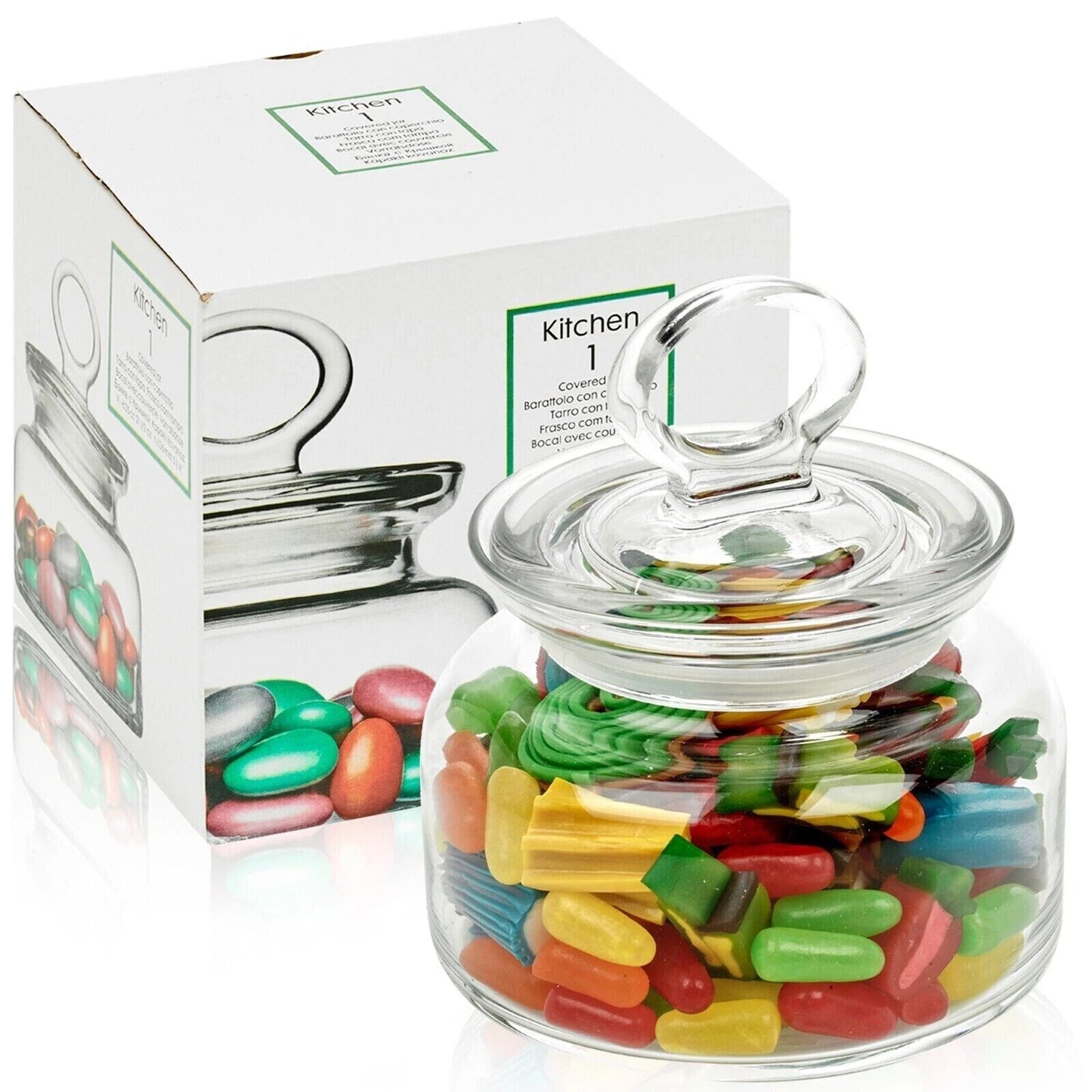 Pasabahce Kitchen 635ml Glass Jar Food Preserve Airtight Container Storage Lid
